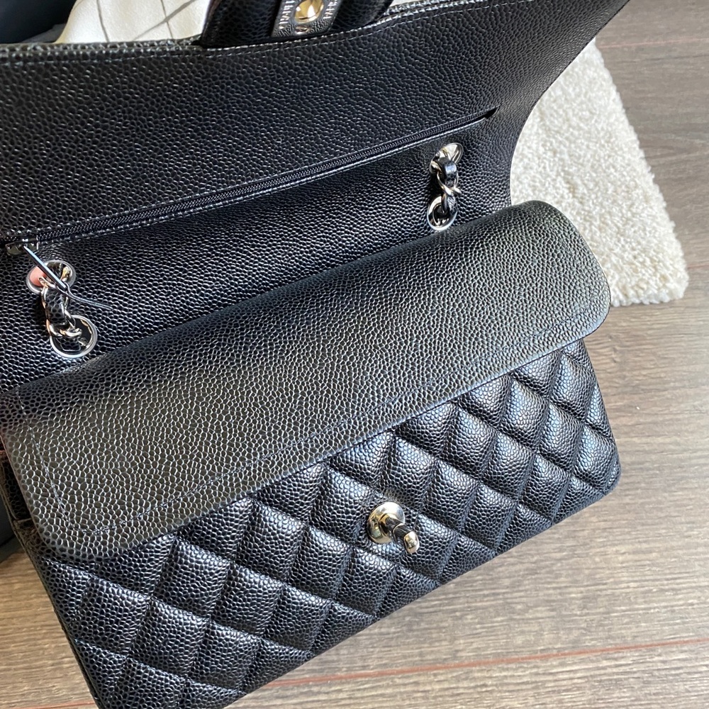 SOLD Chanel medium classic double flap in caviar - Picture 9 of 12
